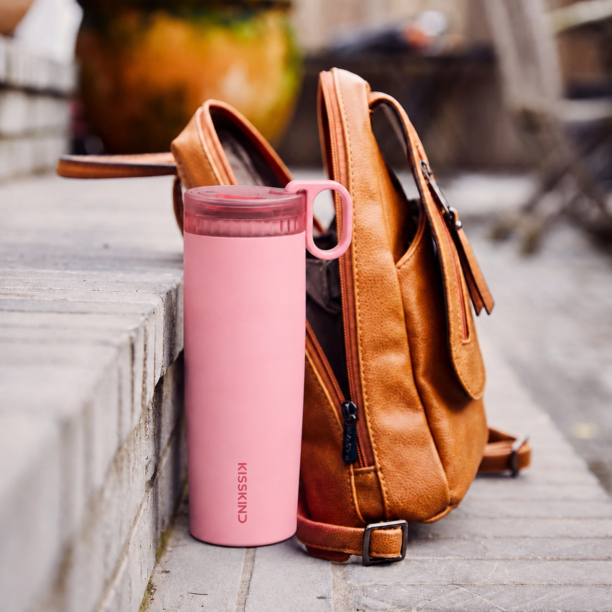 Pink KissKind cup as a cheerful gift color