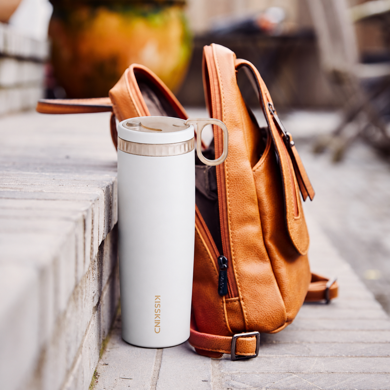 KissKind cup placed into a bag before leaving home