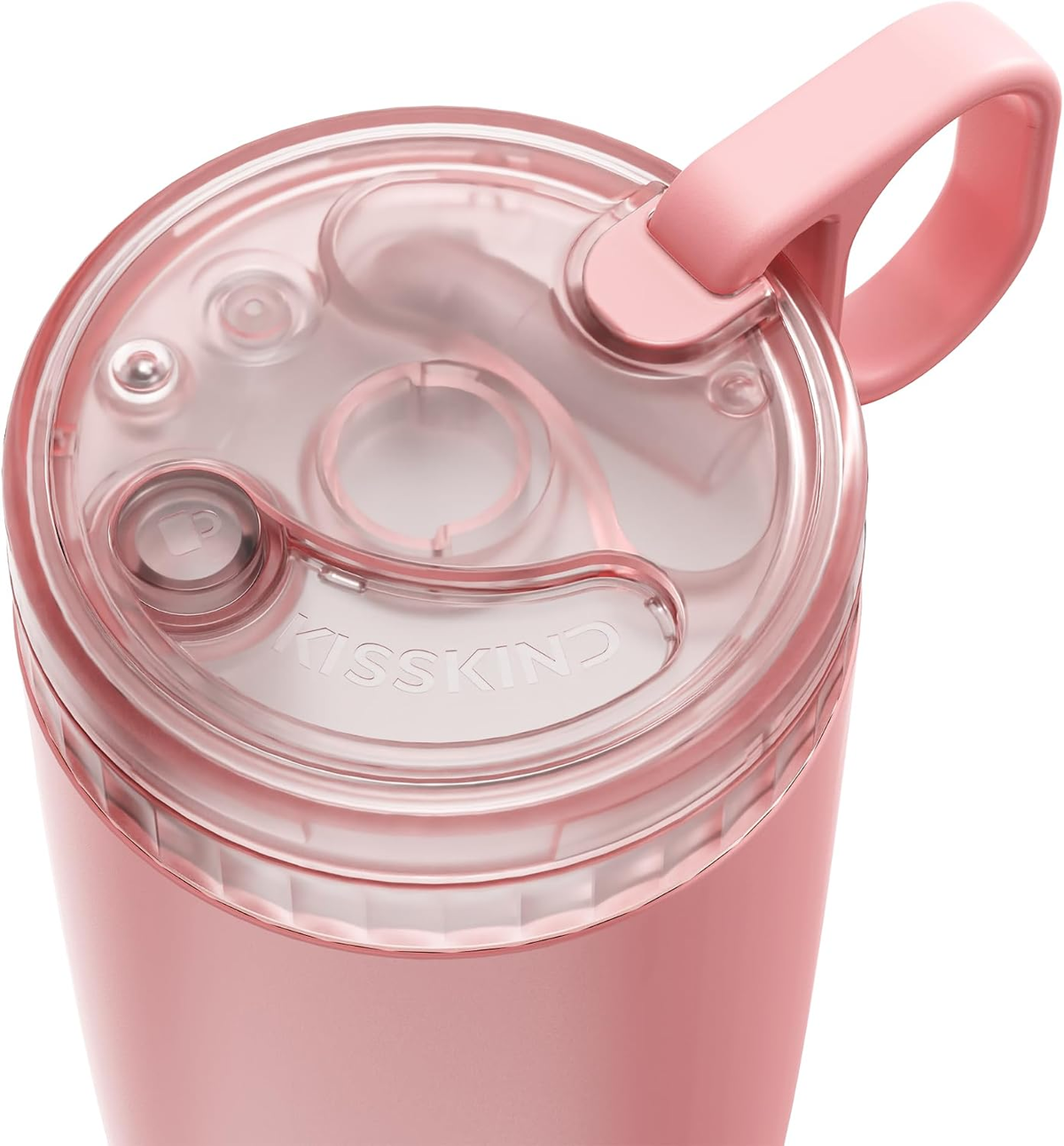 Close-up of the lid with the straw tucked away