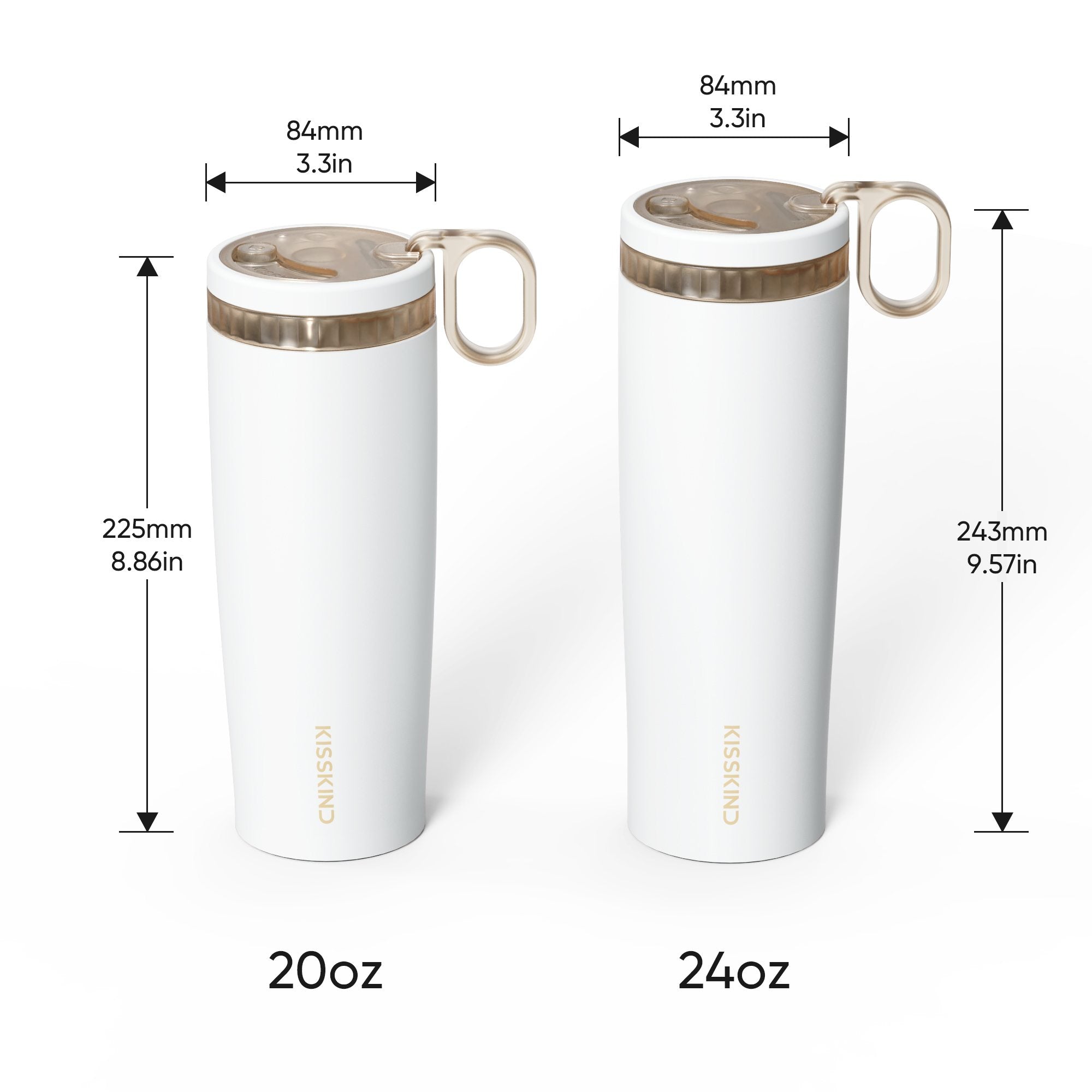 20 oz and 24 oz size choice for ice and milk.