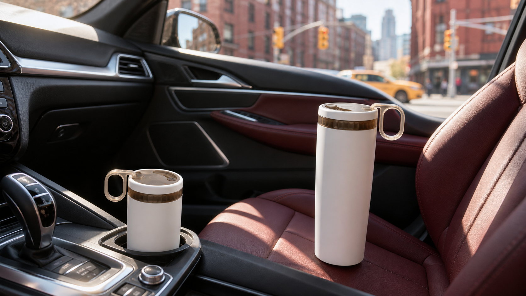 KissKind cup in a car cup holder