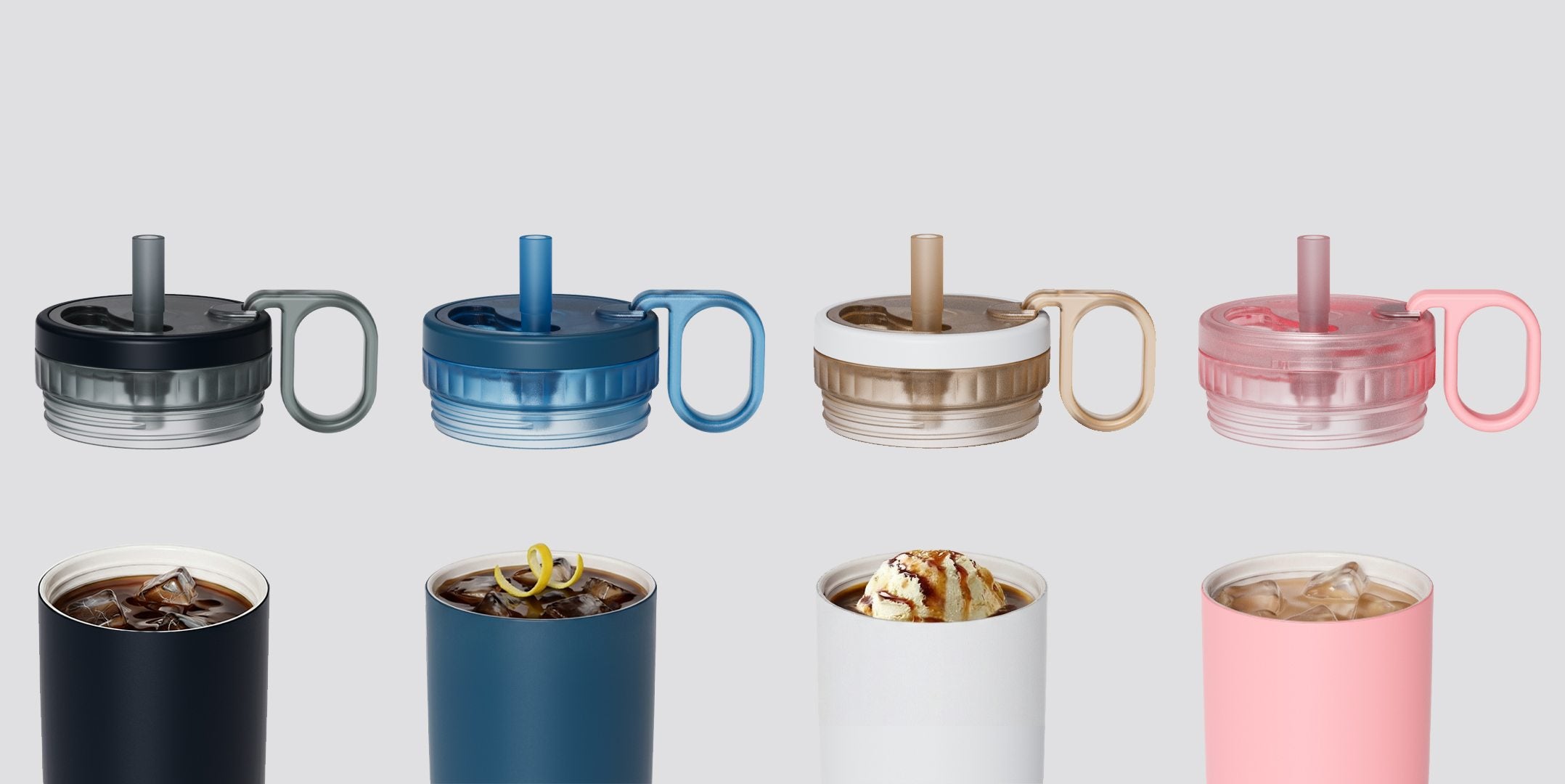 Current lid and drink options for iced coffee.