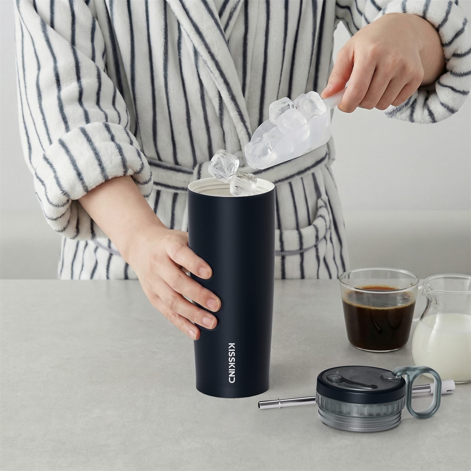 Ice and coffee routine