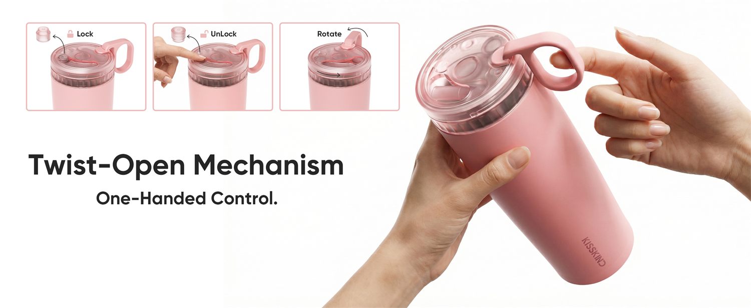 Twist-open hidden straw mechanism.